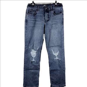 Thereabouts Blue Light Wash Distressed Mid Rise Adjustable Waistband Denim Jean